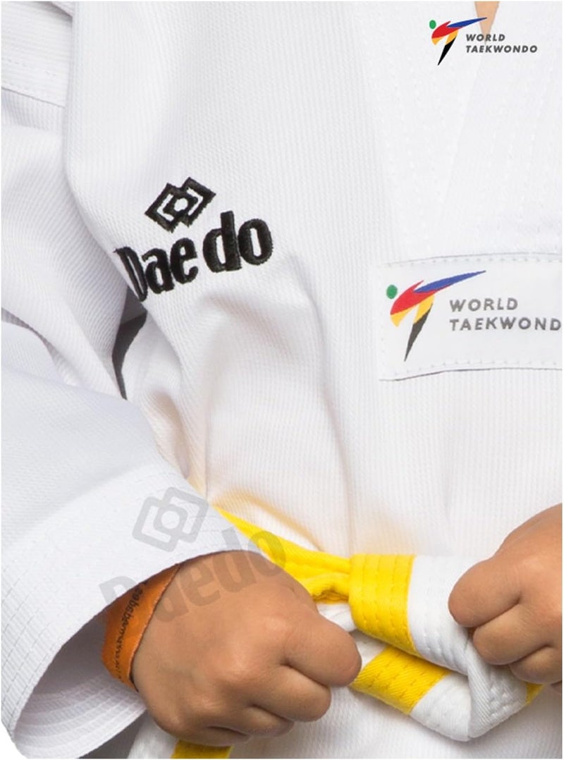 Dae Do Taekwondo Beginner Uniform - WT Recognized, International Standards, White V-Neck, Includes Pants & Belt - Image 4
